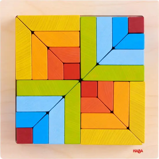 HABA 3D Arranging Game &ndash; Creative Stones Wooden Building Blocks & Stacking Toy for Toddlers &ndash; Wooden Montessori Toy with Pattern Cards Multicolor {4}