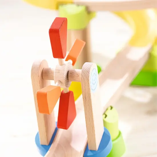 HABA Marble Run Kullerbu Windmill Playset, STEM Toy Building Set for 3-5 Year Olds, Montessori Toys Marble Maze, 25 Piece Ball Track Multicolor {7}