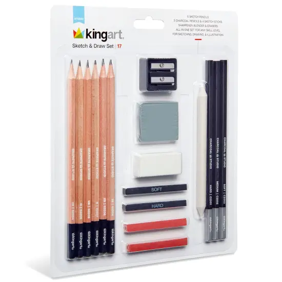 KINGART&reg; Sketch & Draw Set 17 pc {4}