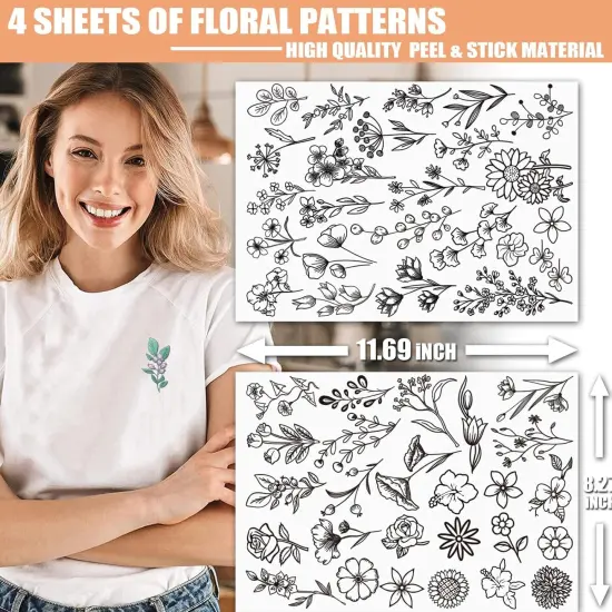 100Pcs Water Soluble Embroidery Stabilizers, Stick and Stitch (Flower, Pack of 2) {3}