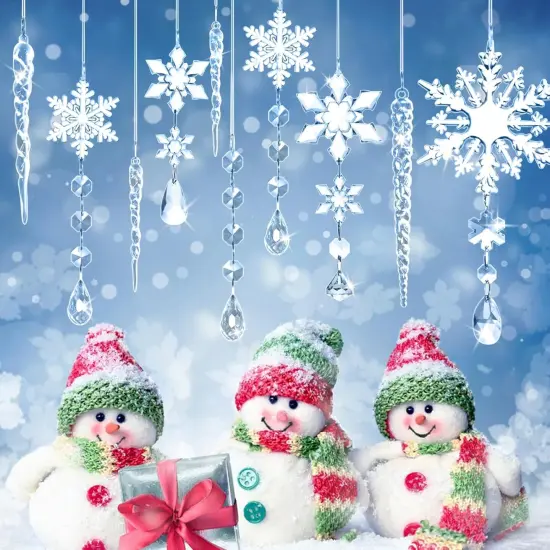 20 Pack Clear Crystal Christmas Ornaments {2}