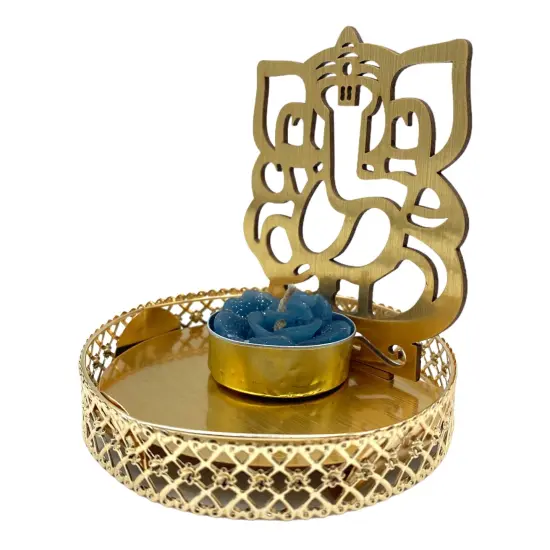 Shadow Ganesha Tealight Candle Holder Festival of Light Decorative T-light Holder for Diwali Christmas Hanukkah Thanksgiving Gift Diya Candle Holder for Centerpiece Dining Table Home Decor {1}
