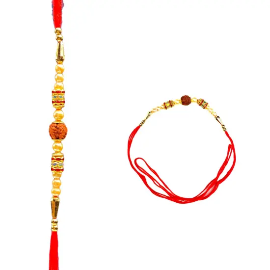 Wholesale 5, 10 Rudraksh Rakhi for Brother, Poojan Thread, Rakhri, Rakhi Bracelet, Raksha Bandhan, Rakshabandhan, Rakhdi, Usa Seller {7}