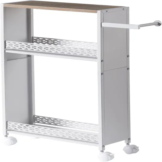 Toilet Paper Holder Storage Cabinet - 29.9H Inch (White/Oak) {5}