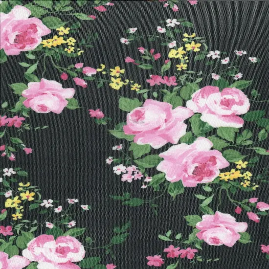 Digital Floral Mesh Fabric Lightweight Stretch Sheer, 54&rdquo; Wide for Fashion & Crafts BLACK {1}