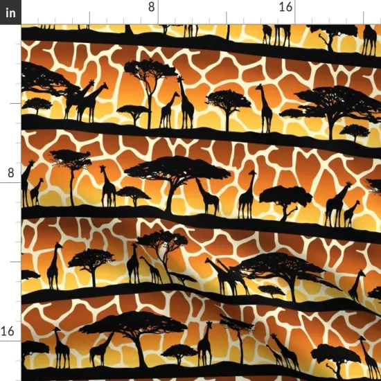 Various Fabrics by the Yard or Fat Quarter Giraffe Sunset Safari Animals Print Custom Printed Fabric by Spoonflower {2}