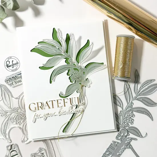 Pinkfresh Studio Clear Stamp Set 4"X6"-Grateful Greenery {4}