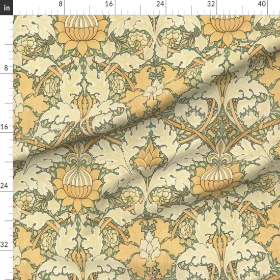 Various Fabrics by the Yard or Fat Quarter William Morris Arts And Crafts Antique Victorian Sage Cream Art Nouveau Custom Printed Fabric by Spoonflower {1}
