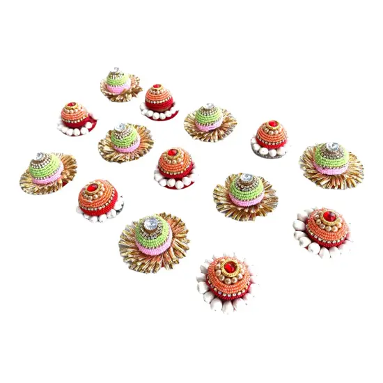 10 Pc Decorative Designer Supari Betelnut for Pooja &ndash; Spiritual Shagun Item, Unique Indian Pooja Supari, Temple Decor, Wedding Favor, Housewarming Gift {5}