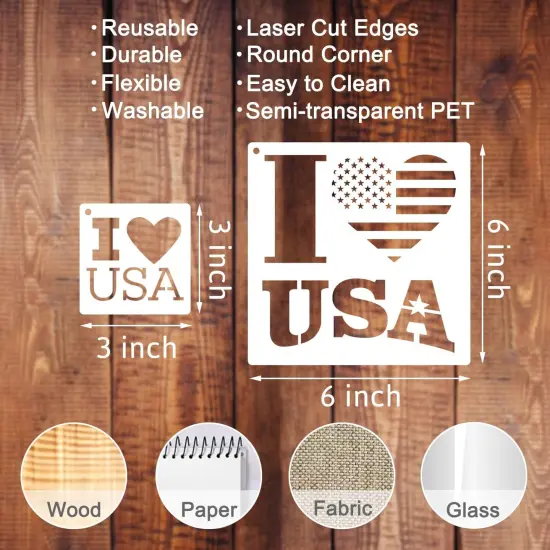 40 Pcs Reusable 4th of July Stencils {2}