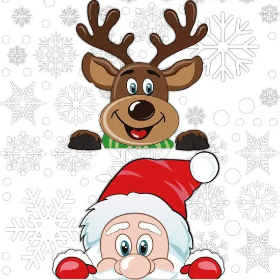 300 PCS 8 Sheet Christmas Snowflake Window Cling Stickers - Colorful {2}