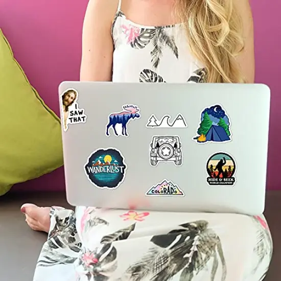 200PCS Camping Stickers - Water Bottles, Outdoor Adventure, Vinyl Waterproof Stickers Packs for Laptop, Travel & Hiking, Bike, Bumper, Suitcase, Luggage, Car, Wilderness, Nature {5}