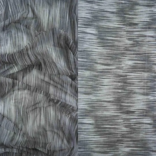 1 Yard Melange Missoni Space Dye Mesh Fabric Lightweight Stretch 54" Width CHARCOAL/GREY {5}