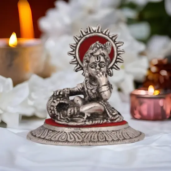 Bal Krishna Statue Metal Lord Krishna Idol Showpiece Krishna with Matki Mandir Temple Pooja Decor Home Office Decoration Housewarming Gift Diwali Decoration {1}