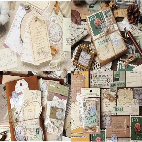 120Pcs Vintage Scrapbook Sticker for Journaling {3}