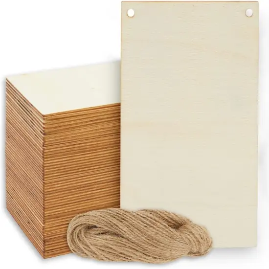 50 Pack Unfinished Wood Plaque Blanks {1}
