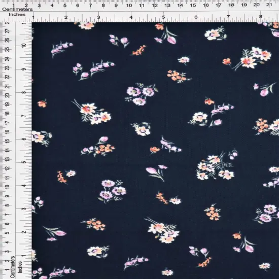 1 Yard Cey Ditsy Flower Fabric, 58/59&Prime; Wide 100% Polyester NAVY {4}