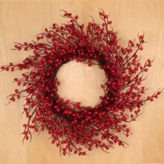 6-Pack Vibrant Red Rosehip Berry Wreath - 24" Rustic Floral Accent for Christmas Decor, Home & Events - 2024 Christmas Collection, Floral Home by Artificial Flowers {2}