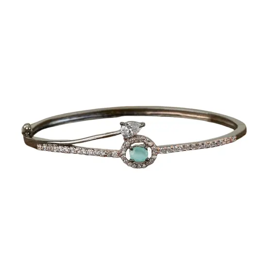 Cz Delicate Kada with Black Rose Plating Adjustable Bracelet Bangle Attract Bracelet Indian Jewelry for Women Designer Inspired Vintage Jewelry Everyday Jewelry Gift for Her Ruby {6}