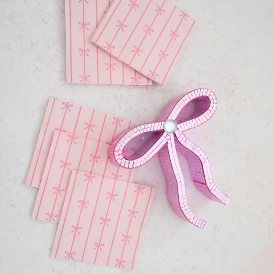 PETAL PINK SIGNATURE BOW SMALL NAPKINS {3}