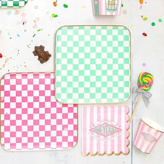 HARRY POTTER X BONJOUR F&Ecirc;TE HONEYDUKES LARGE PINK STRIPE NAPKINS {2}