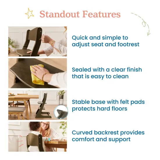 Grows with Me Chair, Transitional Chair Grey Wash {4}