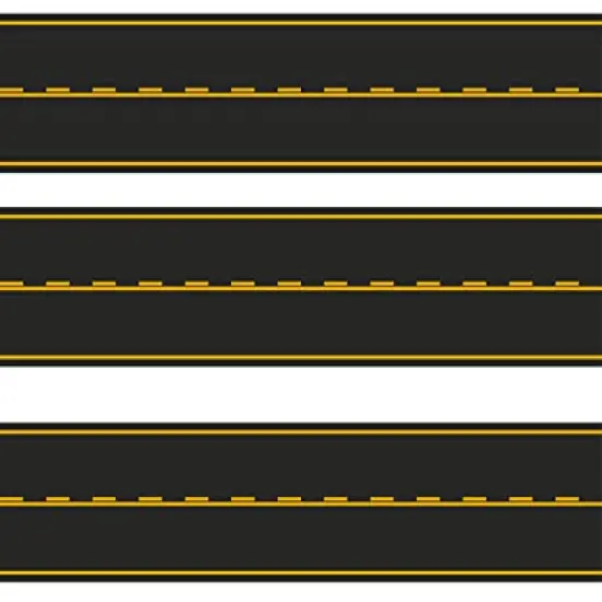 Yellow broken lines Street lines road roadway Edible Cake Topper 1/4 Sheet {1}