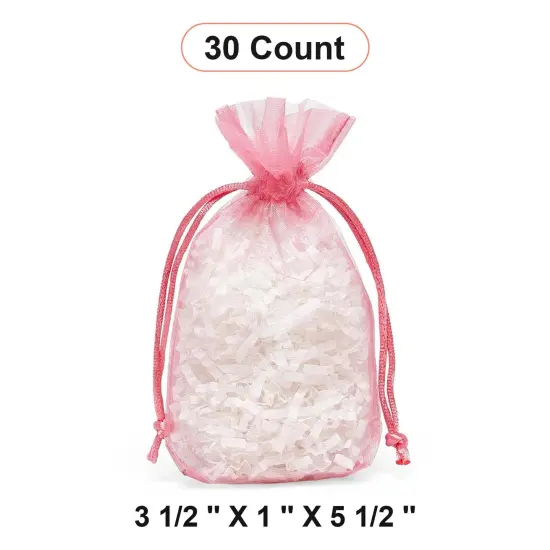 Flat Bottom Organza Bags 3 1/2 '' X 1 '' X 5 1/2 '' for Chic Gift Presentation Rose {1}