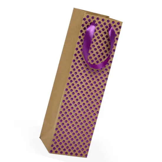 Stylish Polka Dot Wine Carrier 4 1/8'' x 4 1/8'' x 14 1/4'' {2}