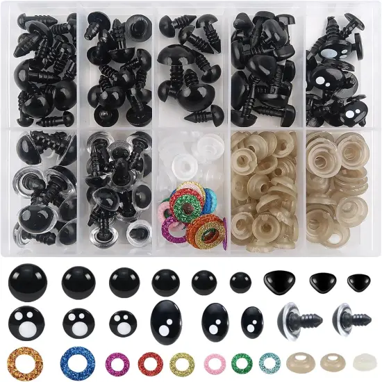 84pcs Safety Eyes and Noses with Washers - 6mm to 14mm {1}