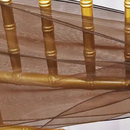 10 Pieces Chocolate Organza Chair Sashes 8"x108" Sheer Brown Chair Decor for Weddings & Events {5}