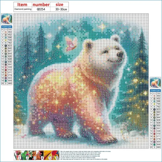 DIY 5D Polar Bear Diamond Art Kits {2}