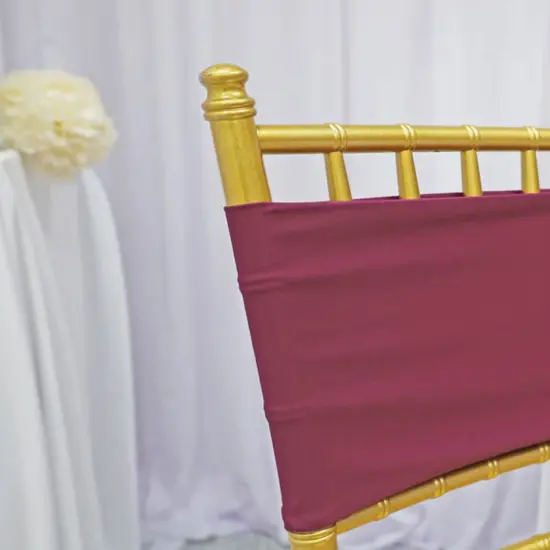 10 Pieces Elegant Sangria Spandex Chair Bands 7 x 13 Inches {5}