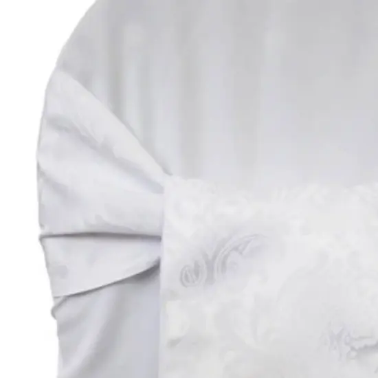 10 Pieces Classic White Floral Damask Jacquard Chair Sashes 7.5 x 108 Inches {5}