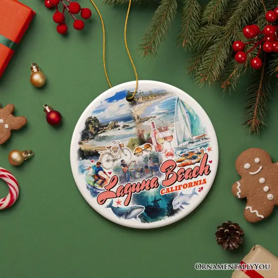 Laguna Beach Artistic Christmas Ornament, California Coastal Seaside Souvenir and Gift {7}