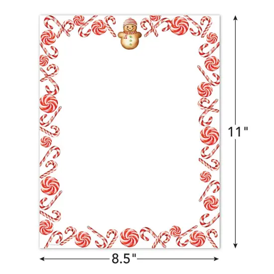 Great Papers! Stationery Holiday Letterhead, Peppermint and Snowman, 8.5"x11", Printer Friendly, 50 Sheets {2}