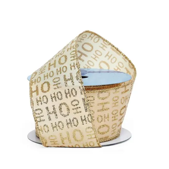 Whimsical Snowflake Ribbon 2 1/2" x 10 yd 1 / ROLL Gold Glitter {2}