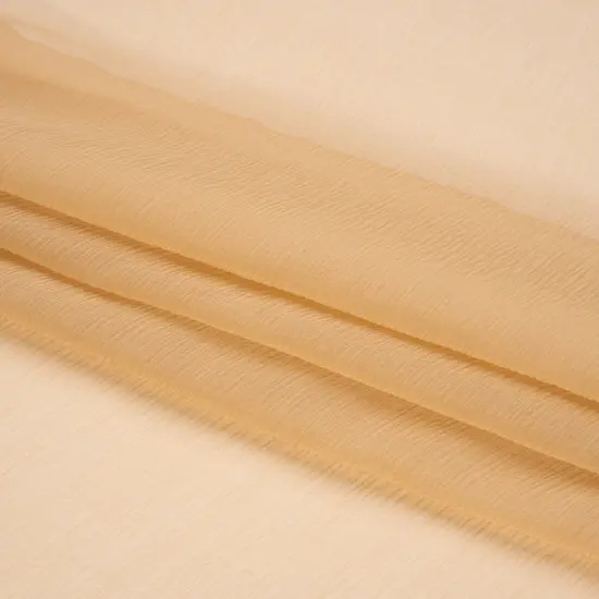 1 Yard Silk Crinkled Chiffon Toasted Beige Sheer Lightweight Draping Fabric, 43 Inches Wide {4}