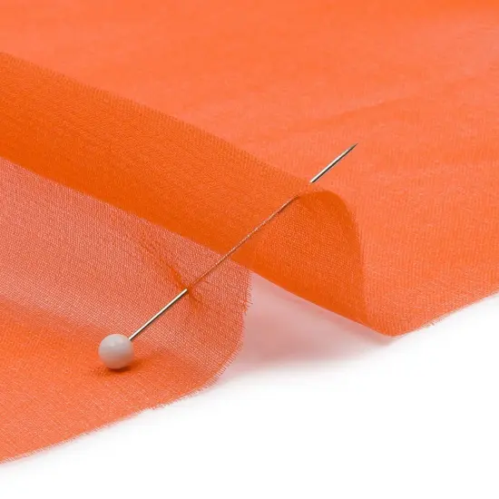 1 Yard Mood Designer Silk Chiffon, Burnt Orange Sheer Lightweight Fabric for Dresses & Scarves, 44 Inches Wide {3}