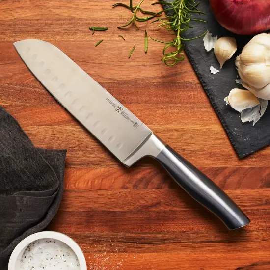 HENCKELS Graphite Hollow Edge Santoku Knife {5}