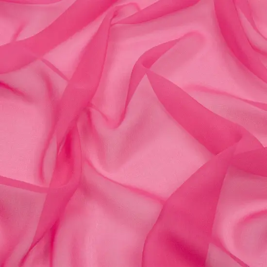 1 Yard Carmine Rose Silk Chiffon Lightweight Sheer Fabric for Dress Scarves, 44 Inches Width {1}
