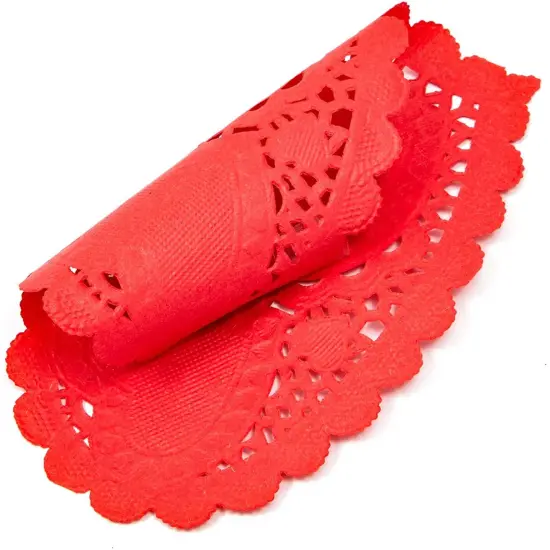 Juvale 600 Pack Paper Doilies, Heart Shaped Placemats for Crafts and Parties, Women's Day and Mother's Day Decorations, 4 x 4 Inch Bulk Cutout Lace Paper Doilies, 6 Colors Multicolor {6}