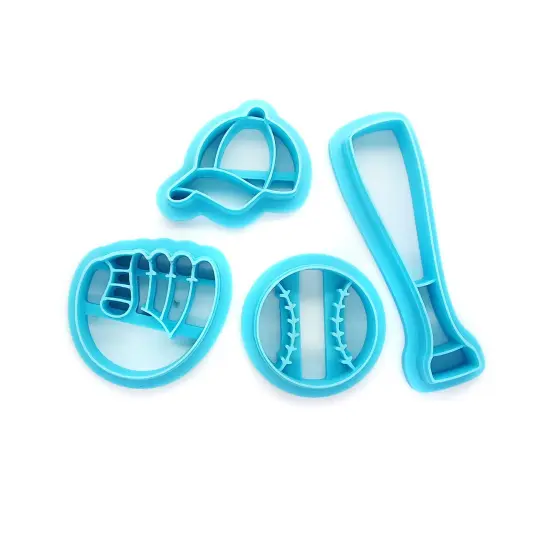 Baseball Sports Clay Cutters, 4 pc, Includes Bat Ball Glove & Cap, Adorabilities {1}