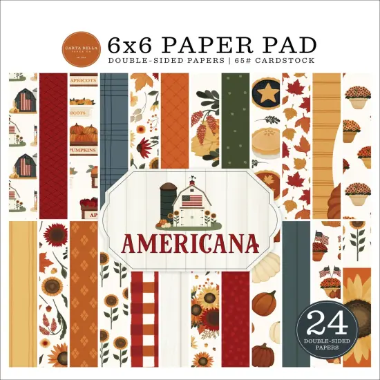Carta Bella Double-Sided Paper Pad 6"X6"-Americana {1}