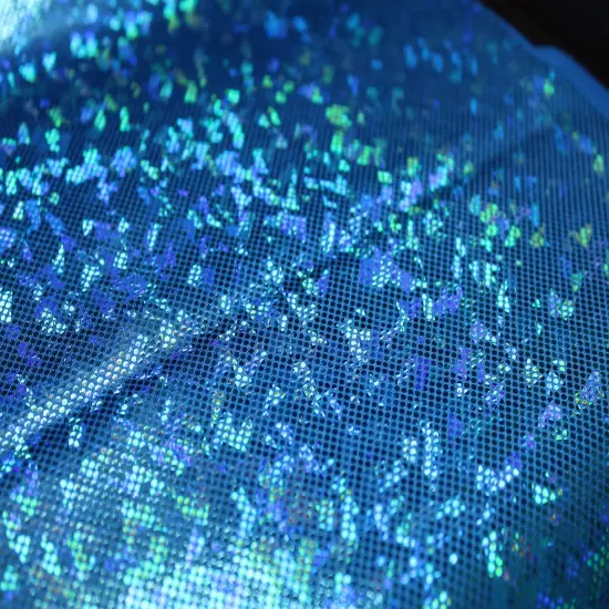 1 Yard Shattered Glass Spandex Fabric for Costumes Dancewear Leggings Activewear Projects (58"/60" )Inches Wide Green-Blue {5}