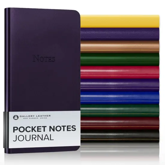 Pocket Notes Leather Journal by Gallery Leather - 6"x3.25" Freeport Purple {1}