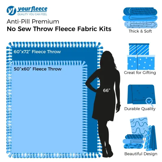 Animal Buddies Anti-Pill Premium No-Sew Throw Fleece Fabric Kit (72x60) {4}