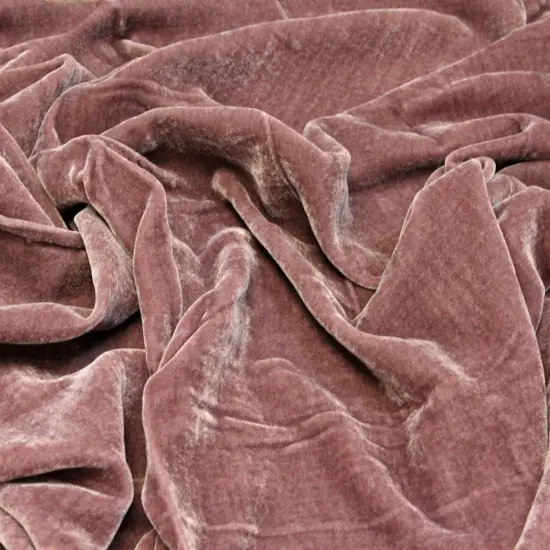 1 Yard Silk Rayon Velvet Fabric 45 Inches Width Mauve Pink {1}