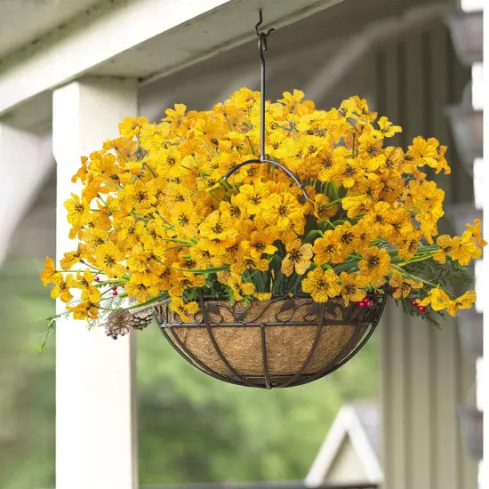 20 Bundles Artificial Flowers - Yellow {5}