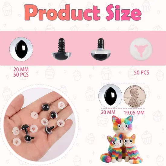 100pcs Clear Cat Safety Eyes - 20mm {5}